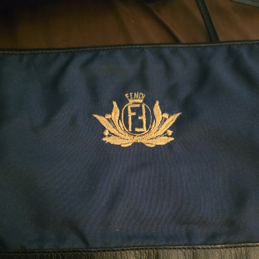 Fendi Women's Navy and Black Messenger Bag